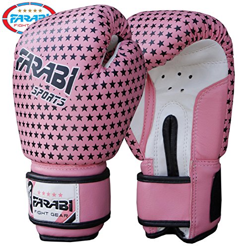 Farabi - Guantes de boxeo para niña, guantes de combate para MMA, muay thai. Color rosa. Peso: 113 g