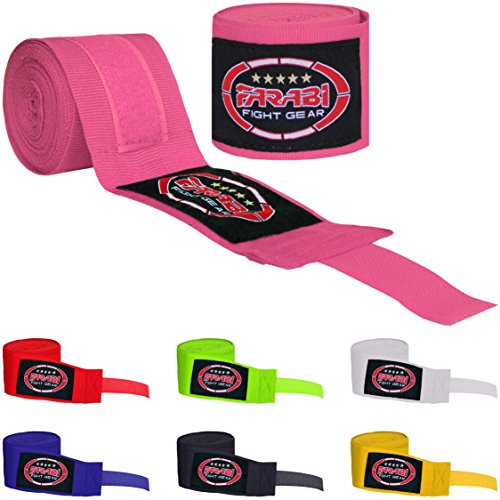 Farabi Kids Boxing Hand wraps 2.5 Meters Hand Wraps (Pink)