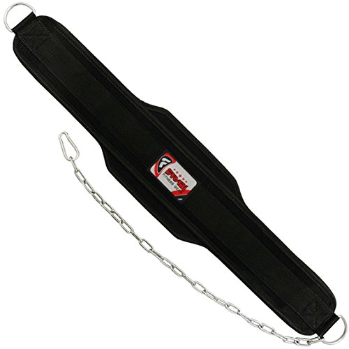 FARABI Nyo Dip Cinturón de Levantamiento de Pesas para Gimnasio con Cadena Colgante de Acero Negro (Negro)