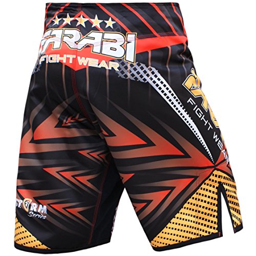 Farabi Sports MMA Shorts Compitiion Training Cage Fight Kick Boxing Muay Thai Pant, Size Guideline in Pictures Area (Medium)