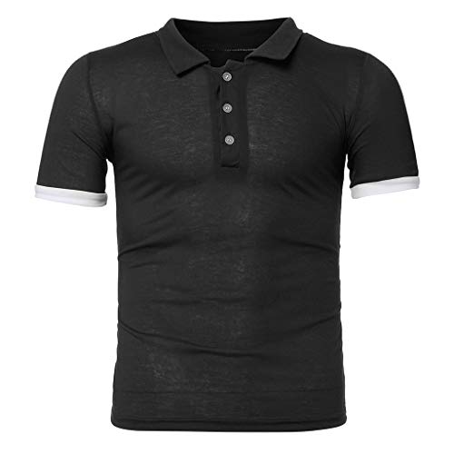 Fashion Clothing at Home - Camiseta para hombre + pantalones cortos de verano para hombre Negro Negro ( L