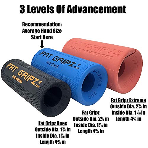 Fat Gripz - La Forma mas Simple y comprobada de Obtener bíceps y antebrazos mas Grandes de Forma rápida (diámetro Externo de 5,7cm) (Utilizado por Muchos Jugadores de la NFL)