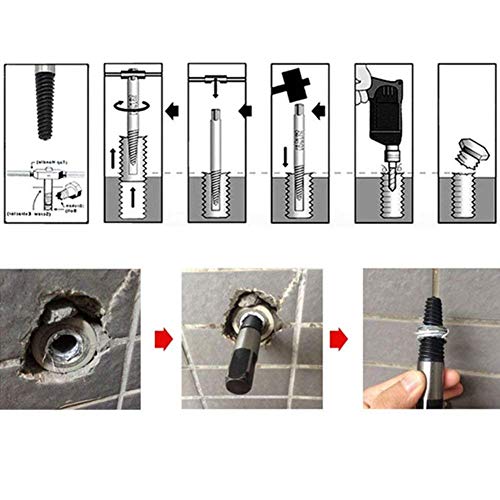 Favson - Juego de 8 extractores de tornillos dañados para tuberías de agua con pernos rotos