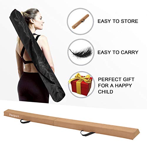 FBSPORT Equilibrio Beam de Gimnasia, 240 cm Balance Beam de Plegable, Barra de Equilibrio de Gimnasia para niños, Haz de Gimnasia