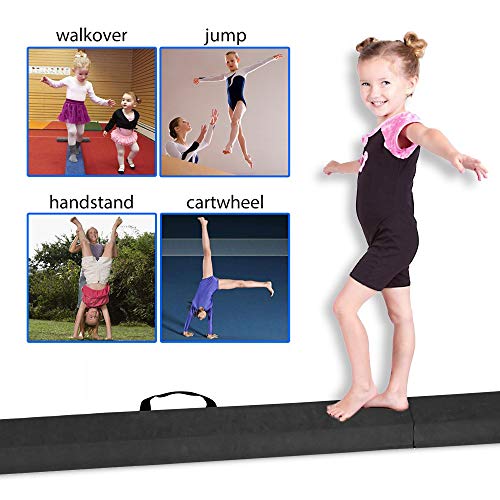 FBSPORT Equilibrio Beam de Gimnasia, 240 cm Balance Beam de Plegable, Barra de Equilibrio de Gimnasia para niños, Haz de Gimnasia para Entrenamiento, práctica