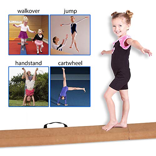 FBSPORT Equilibrio Beam de Gimnasia, 270 cm Balance Beam de Plegable, Barra de Equilibrio de Gimnasia para niños, Haz de Gimnasia