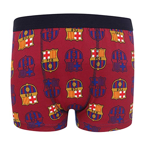 FC Barcelona - Pack de 3 calzoncillos oficiales de estilo bóxer - Para niños - Con el escudo del club - Multicolor - 11-12 años