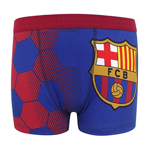 FC Barcelona - Pack de 3 calzoncillos oficiales de estilo bóxer - Para niños - Con el escudo del club - Multicolor - 11-12 años