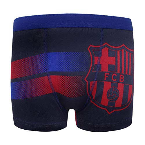 FC Barcelona - Pack de 3 calzoncillos oficiales de estilo bóxer - Para niños - Con el escudo del club - Multicolor - 11-12 años
