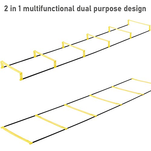 FDYD De Doble propósito ágil Escalera Escalera de Vallas Velocidad de Entrenamiento de Salto de cuadrícula para la Aptitud Pace Coordinación de Baloncesto del pie El Tren del Equipo