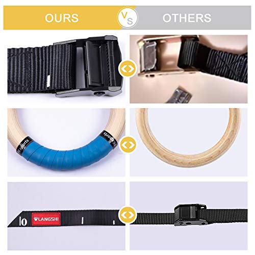 FDYD Madera De Gimnasia Anillos Olímpicos De Gimnasio W/Correas Equipo De Gimnasia para Los Ejercicios En Casa Gimnasio De Fitness Formación Pull Ups Y Salsas,1 Lot 32mm