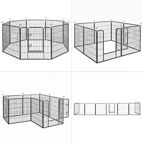 FEANDREA Jaula Valla para Perros, Corral Plegable para Cachorros, Conejos y Otras Mascotas Gris 77 x 80 cm PPK88G