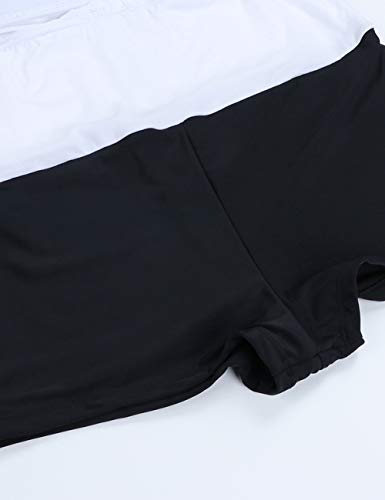 FeelinGirl Mujer Traje de Baño Falda Elegante Estampado Conjuntos de 1 Pieza Sexy Deportivo Talla Grande con Braga Bañador Negro 4XL:Talla-50