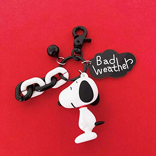 FEF Anime Llavero marrón Snoopy Muñecas de Personajes Llavero para Bolsos para Hombres y Mujeres Muñeca de Silicona Llavero para Coche, 4