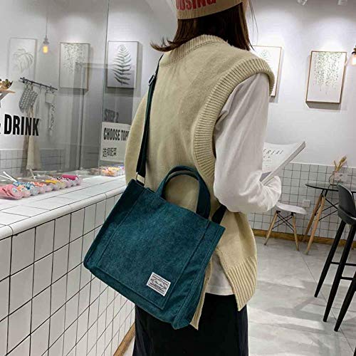 FEF Bolso de Hombro para Mujer Bolso de Lona Bolso Casual Bolso Bandolera Vintage para Mujer, Verde