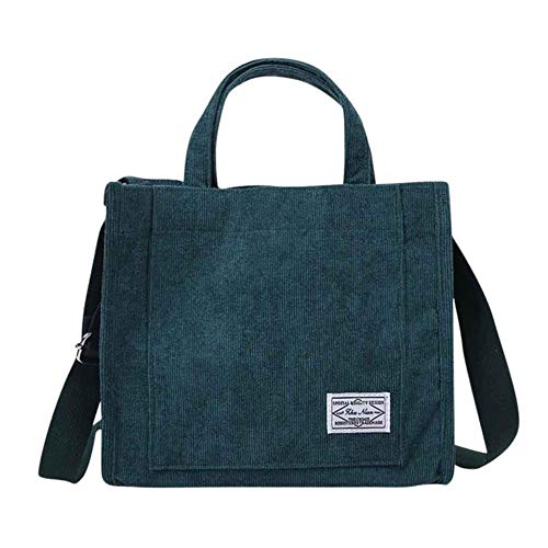 FEF Bolso de Hombro para Mujer Bolso de Lona Bolso Casual Bolso Bandolera Vintage para Mujer, Verde