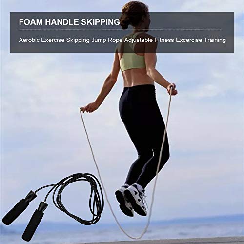 Feketeuki Ejercicio aeróbico Flexible de Alta Velocidad Boxeo Saltar Cuerda para Saltar Velocidad de rodamiento Ajustable Entrenamiento Fitness Cuerda para Saltar Cuerda - Negro