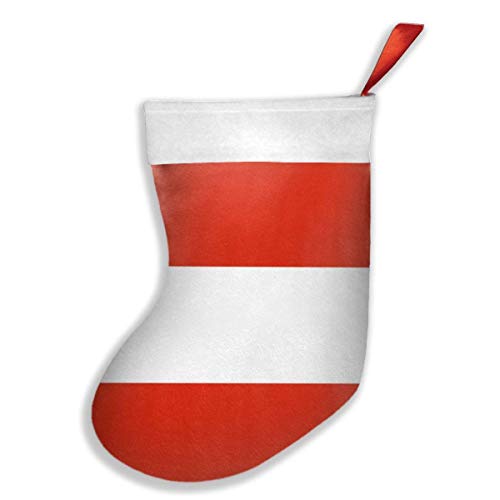 Feliz Navidad Medias Rayas Austria Banderas Calcetines de Navidad Clásicos Rojo y Blanco, para Navidad Reno Tr.