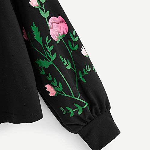 FELZ Sudadera para Mujer De Manga Larga Moda Sudadera Pullover Tops Blusa Mejor Venta Superior Sudadera de Mujer con Cuello Redondo y Estampado Floral botánico Pullover Tops