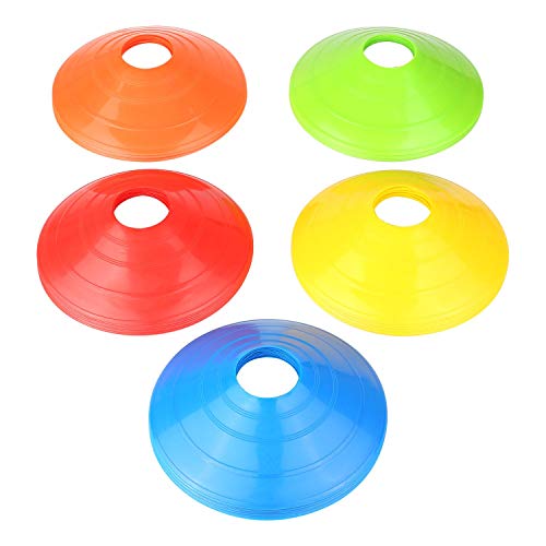 FEMOR 50PCS Conos de Entrenamiento de Fútbol Plástico para Deporte de Soccer Ball (Naranja Amarillo Rojo Azul Verde)