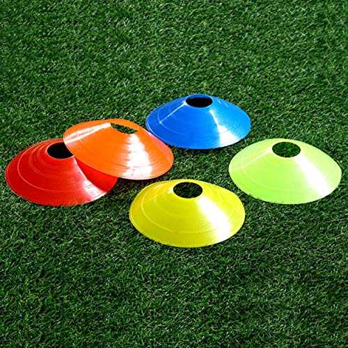 FEMOR 50PCS Conos de Entrenamiento de Fútbol Plástico para Deporte de Soccer Ball (Naranja Amarillo Rojo Azul Verde)