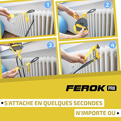 Ferok - Banda Elástica de Deporte Musculación - Banda de Resistencia Fitness con Correa y Pala de Natación - Ideal para la Tonificación Muscular en Casa - Verde Medium