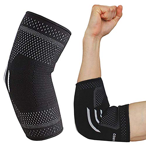 Férula Compresión Codera para Alivio del Dolor Tendinitis, Artritis, Vendaje de Soporte Deportivo Lesiones Codo Golfista Tenista Estabilizador Brazo Completo - Manga Compresión (Medium - 1Pedazo)