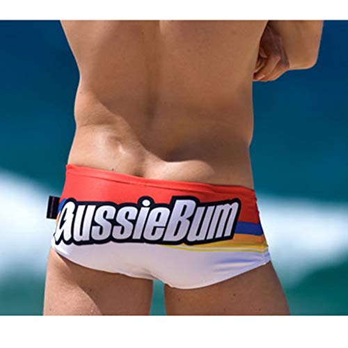 FEYTUO Bañadores de Natación Hombre Calzoncillos Cortos para Hombre Boxers Playa Surf Deportivos Corriendo Respirable Secado Rápido Trajes de Baño Estampado de Slips Tanga