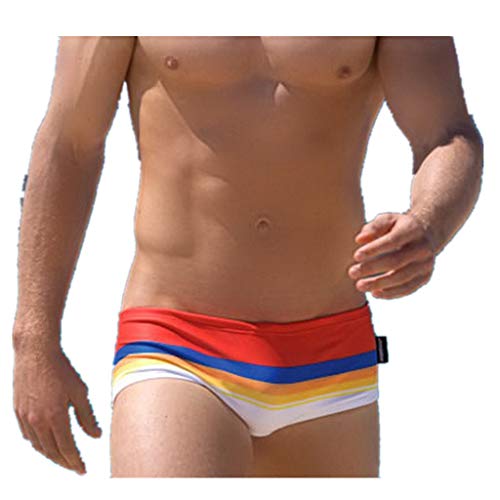 FEYTUO Bañadores de Natación Hombre Calzoncillos Cortos para Hombre Boxers Playa Surf Deportivos Corriendo Respirable Secado Rápido Trajes de Baño Estampado de Slips Tanga