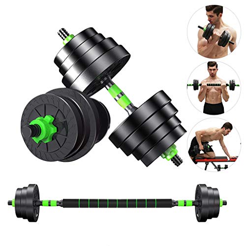 FFDL 2IN1 Kit Pesas Gimnasio En Casa Kit Pesas Y Barra Pesas Multifuncional Pesa Ajustable con Pesas Adecuado para Gimnasio, Culturismo, Entrenamiento. 10kg/22lbs