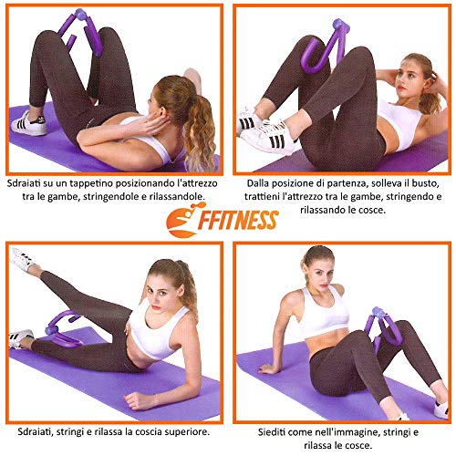 FFitness - Herramienta de gimnasia Thigh Master para entrenar las piernas y los brazos, ideal para entrenamiento en casa o en el muslo, violeta