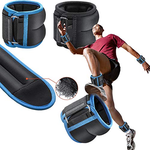 FFLLAS Peso De La Pierna,Manos Y Pies Universales, Peso Ajustable, Doble Impermeabilidad, Puede Ser Utilizado por Hombres Y Mujeres, Adecuado para Fitness, Correr, Yoga,Blue 0.5KGX2