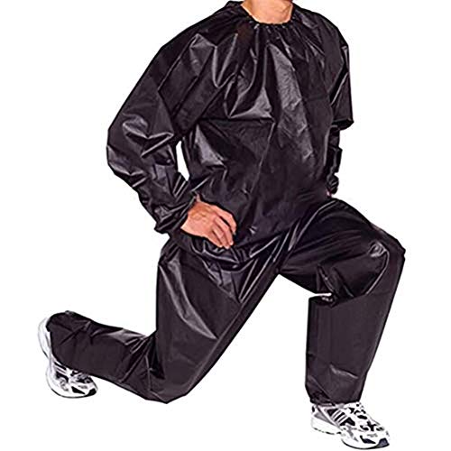 FGDJTYYJ Fitness Sweat Sauna Suit, pérdida de Peso Body Sweat Sauna Clothes Gym Anti-Tearing PVC Men and Women (Color : Black, Size : XXXL)