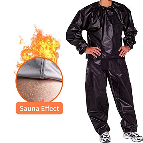 FGDJTYYJ Fitness Sweat Sauna Suit, pérdida de Peso Body Sweat Sauna Clothes Gym Anti-Tearing PVC Men and Women (Color : Black, Size : XXXL)