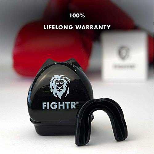 FIGHTR Premium Protector bucal | máx. oxígeno y protección + adaptación simple| Protector bucal sin BPA + embalaje Incluido| Boxeo, AMM, Muay Thai, Rugby …