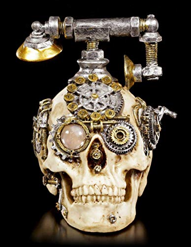 Figuren Shop Gmbh Gothic Steampunk Calavera Teléfono - Dead Ringer Fantasía Artículo Decorativo, Pintado a Mano