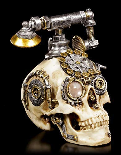 Figuren Shop Gmbh Gothic Steampunk Calavera Teléfono - Dead Ringer Fantasía Artículo Decorativo, Pintado a Mano