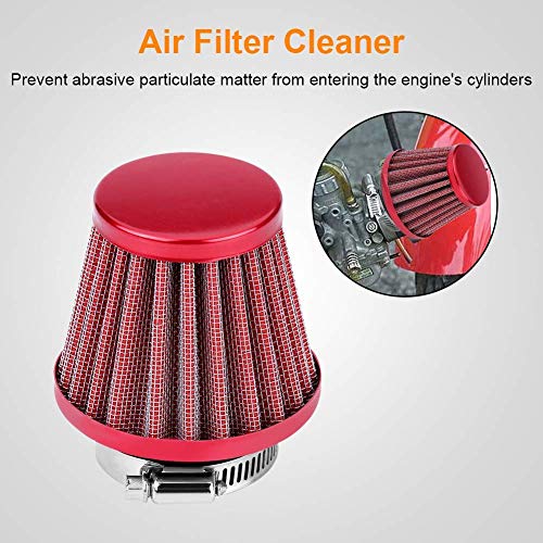 Filtro de aire de 38 mm, filtro de admisión de aire para motocicleta, juego de filtro de aire universal con Offroad ATV Quad Dirt Pit Bike Gold (rojo)