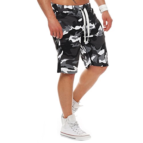 Finchman 90Z2 Herren Cotton Sweat Short Kurze Hose Bermuda Camo Grau S