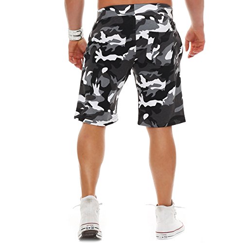 Finchman 90Z2 Herren Cotton Sweat Short Kurze Hose Bermuda Camo Grau S