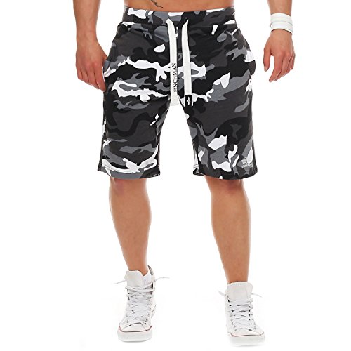 Finchman 90Z2 Herren Cotton Sweat Short Kurze Hose Bermuda Camo Grau S