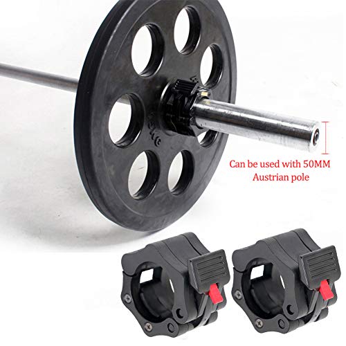 FINEBAG Barbell Barra Olímpica con Bloqueo para Fitness,Par de topes para Barra olímpica - Abrazadera para Halterofilia Crossfit con Bloqueo de 50MM，Mancuernas (1 par)