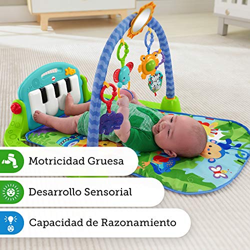 Fisher-Price Gimnasio-piano pataditas, manta de juego para bebé (Mattel BMH49)