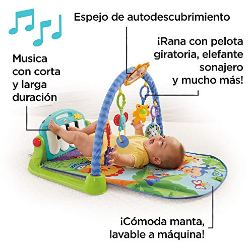 Fisher-Price Gimnasio-piano pataditas, manta de juego para bebé (Mattel BMH49)
