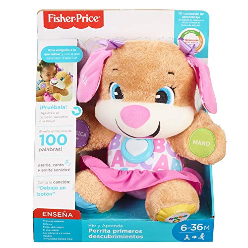 Fisher-Price - Ríe y Aprende - Perrita primeros descubrimientos - juguetes bebe 6 meses - (Mattel FPP55)