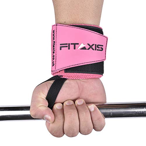 FITAXIS Muñequeras | Wrist Wraps/Bands for Gimnasio Fitness Crossfit Weightlifting para Hombres y Mujeres (Pink, 24")