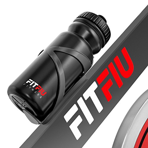 FITFIU BESP-22 - Bicicleta Indoor Spinning ergonómica con disco inercia 24kg y resistencia regulable, Bici Entrenamiento Fitness con sillín ajustable, Pulsómetro y pantalla LCD