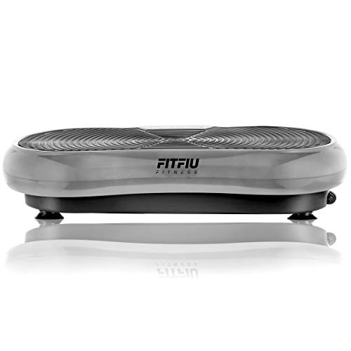 FITFIU Fitness PV 100 Plataforma Vibratoria Oscilante, potencia 400W y 9 programas incluye cuerdas elásticas, óptimo para adelgazar con Vibración y Ejercicios Musculares, Unisex Adulto, Gris