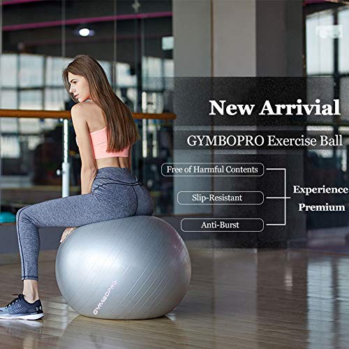 Fitness Pelota de Ejercicio - Bola Suiza con Bomba de Inflado ,Bola de yoga antirrebote y antideslizante,Bola de equilibrio para gimnasio Pilates Gimnasio de yoga (55 cm,Rosado)