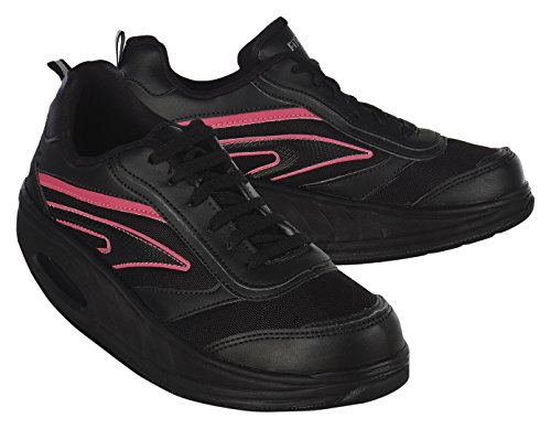Fitness Step Neon Pink - Zapatillas tonificadoras para Mujer, Color Negro/Rosa, Talla 39